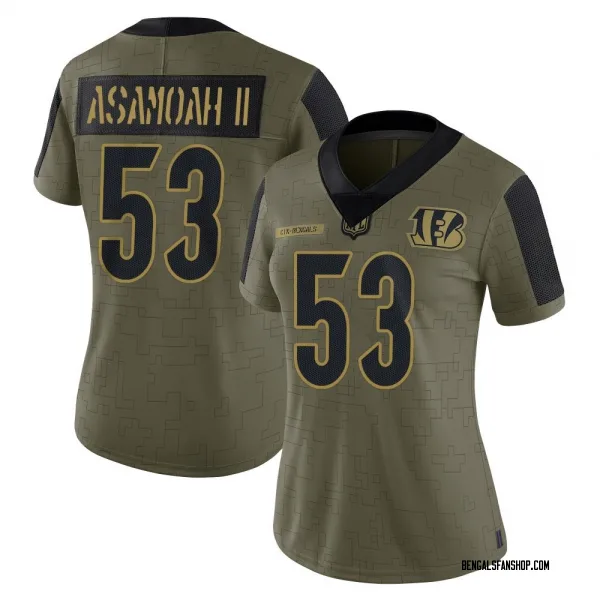 Women's Brian Asamoah II Cincinnati Bengals Limited Olive 2021 Salute To Service Jersey