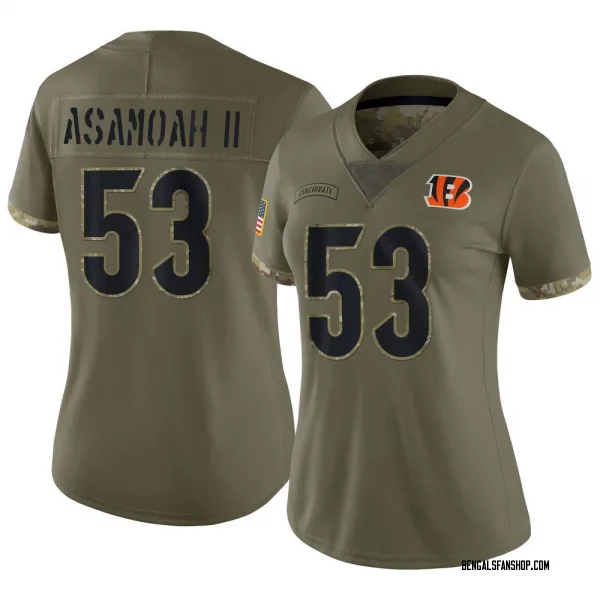 Women's Brian Asamoah II Cincinnati Bengals Limited Olive 2022 Salute To Service Jersey