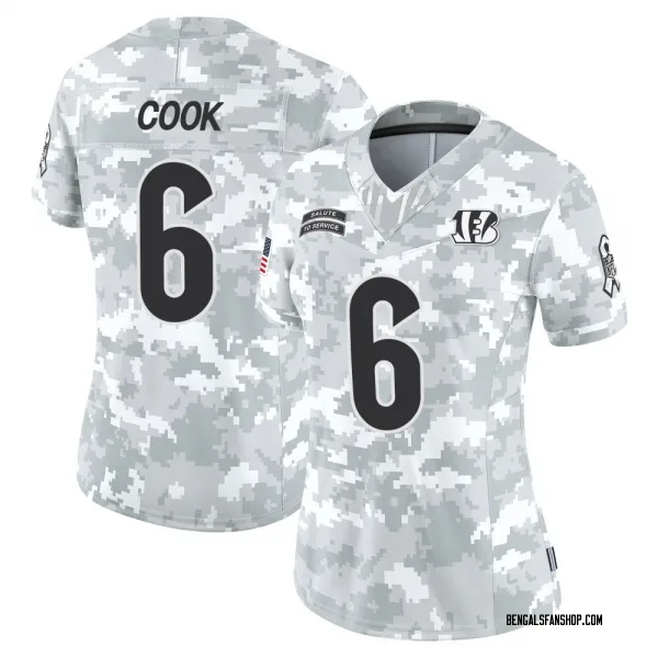 Women's Bryan Cook Cincinnati Bengals Limited Arctic Camo 2024 Salute to Service Jersey