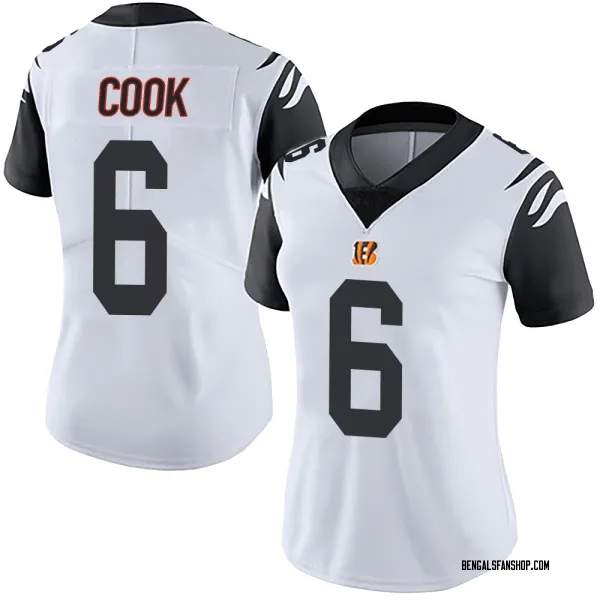 Women's Bryan Cook Cincinnati Bengals Limited White Color Rush Vapor Untouchable Jersey