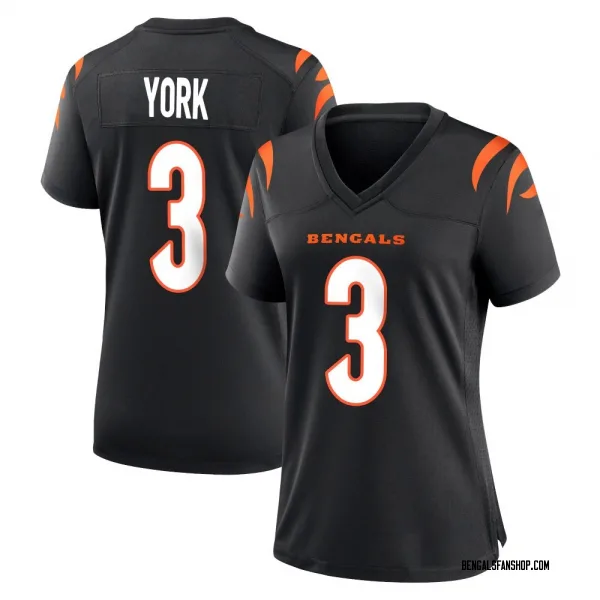 Women's Cade York Cincinnati Bengals Game Black Team Color Jersey