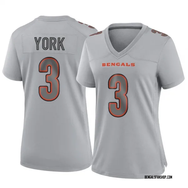 Women's Cade York Cincinnati Bengals Game Gray Atmosphere Fashion Jersey