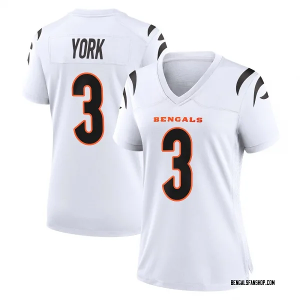 Women's Cade York Cincinnati Bengals Game White Jersey
