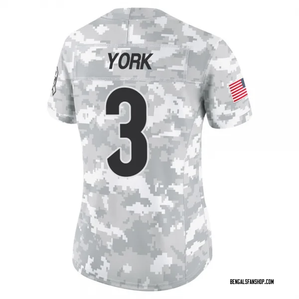 Women's Cade York Cincinnati Bengals Limited Arctic Camo 2024 Salute to Service Jersey