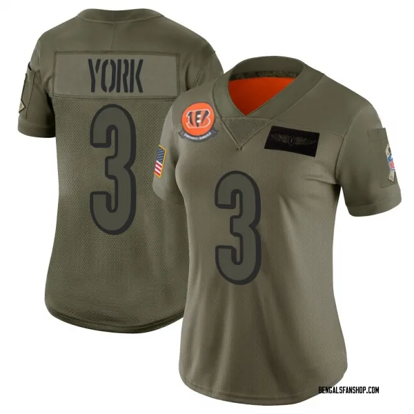 Women's Cade York Cincinnati Bengals Limited Camo 2019 Salute to Service Jersey