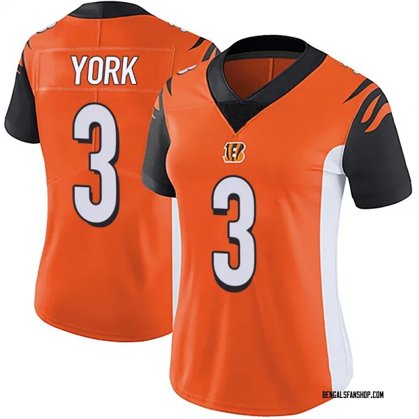 Women's Cade York Cincinnati Bengals Limited Orange Vapor Untouchable Jersey