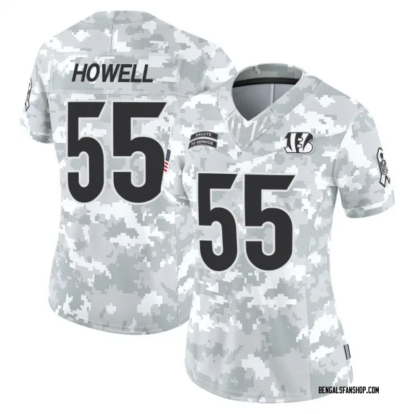 Women's Cashius Howell Cincinnati Bengals Limited Arctic Camo 2024 Salute to Service Jersey