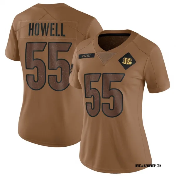 Women's Cashius Howell Cincinnati Bengals Limited Brown 2023 Salute To Service Jersey