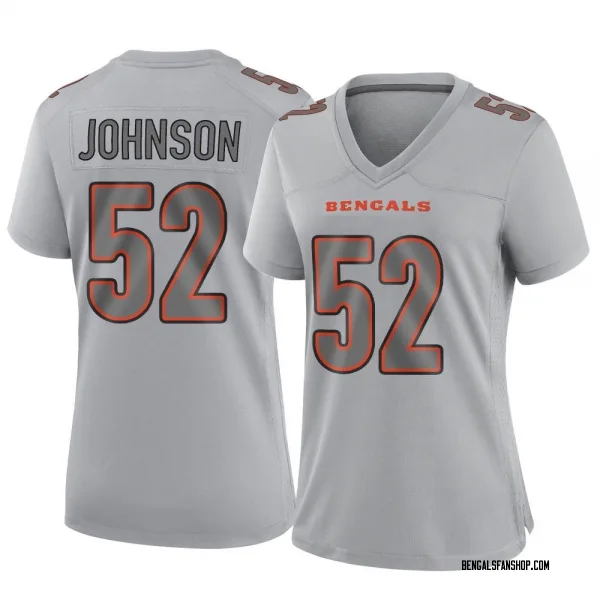 Women's Cedric Johnson Cincinnati Bengals Game Gray Atmosphere Fashion Jersey