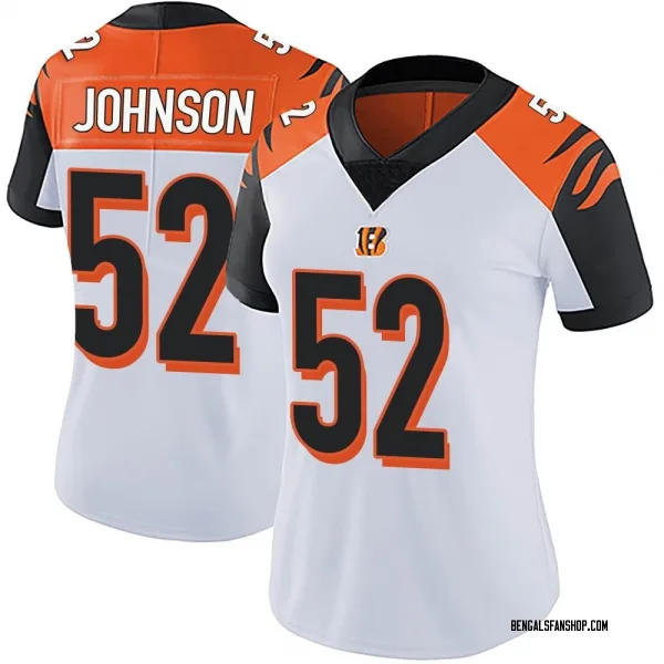 Women's Cedric Johnson Cincinnati Bengals Limited White Vapor Untouchable Jersey