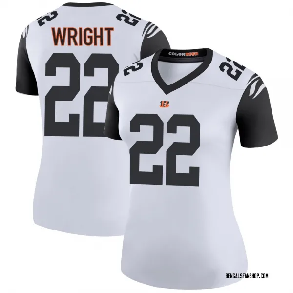 Women's Ceyair Wright Cincinnati Bengals Legend White Color Rush Jersey