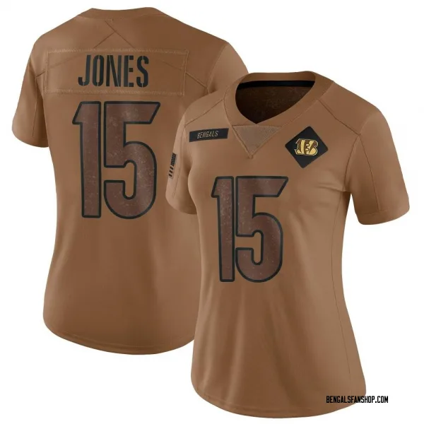 Women's Charlie Jones Cincinnati Bengals Limited Brown 2023 Salute To Service Jersey