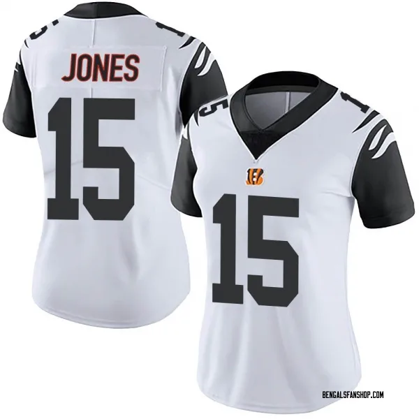 Women's Charlie Jones Cincinnati Bengals Limited White Color Rush Vapor Untouchable Jersey