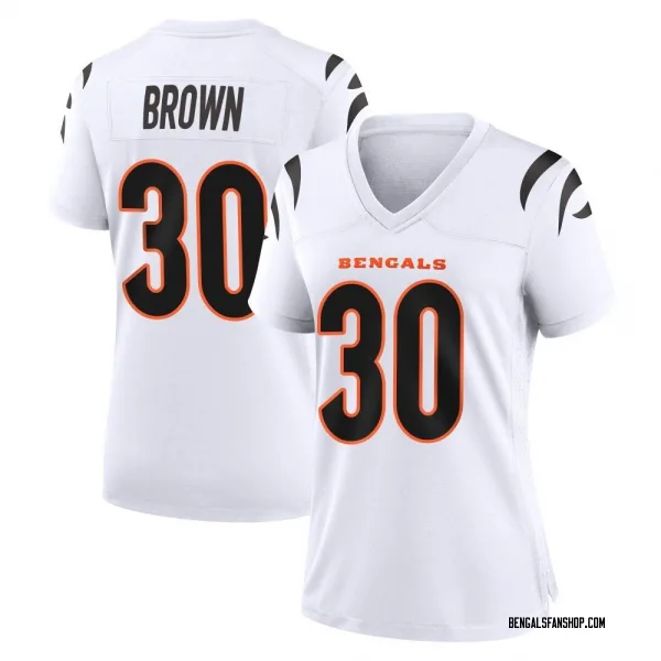 Women's Chase Brown Cincinnati Bengals Game White Jersey