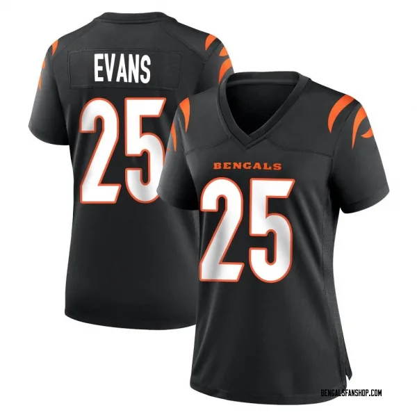 Women's Chris Evans Cincinnati Bengals Game Black Team Color Jersey