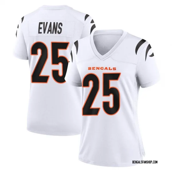 Women's Chris Evans Cincinnati Bengals Game White Jersey
