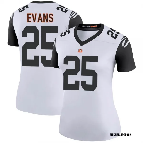 Women's Chris Evans Cincinnati Bengals Legend White Color Rush Jersey