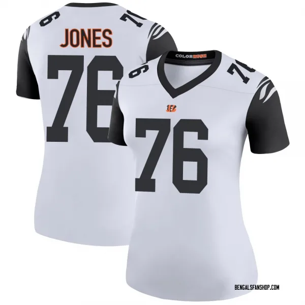 Women's Christian Jones Cincinnati Bengals Legend White Color Rush Jersey