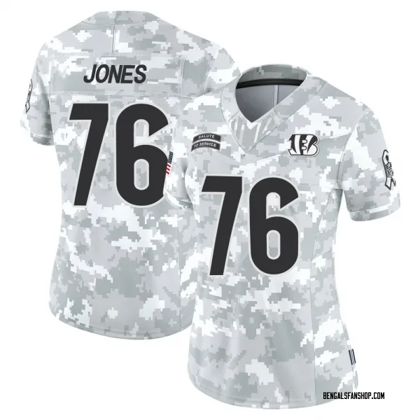 Women's Christian Jones Cincinnati Bengals Limited Arctic Camo 2024 Salute to Service Jersey