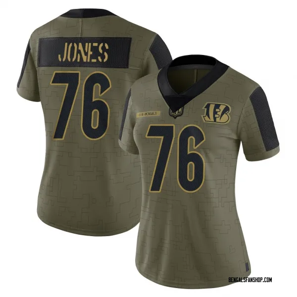 Women's Christian Jones Cincinnati Bengals Limited Olive 2021 Salute To Service Jersey