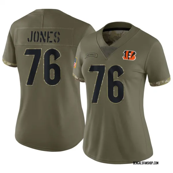 Women's Christian Jones Cincinnati Bengals Limited Olive 2022 Salute To Service Jersey