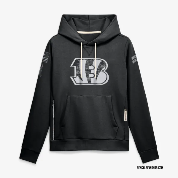 Women's Cincinnati Bengals Black 2026 Salute to Service Sideline Dri-FIT Pullover Hoodie