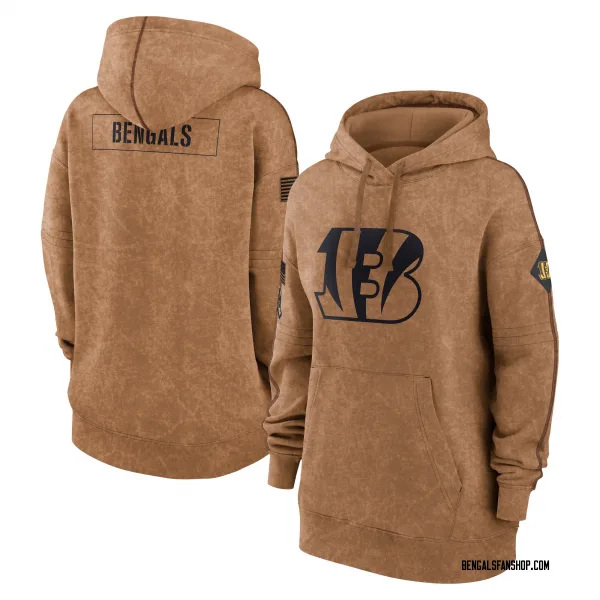 Women's Cincinnati Bengals Brown 2023 Salute to Service Pullover Hoodie