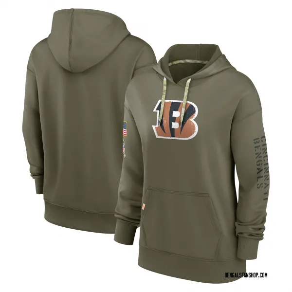 Women's Cincinnati Bengals Olive 2022 Salute to Service Performance Pullover Hoodie