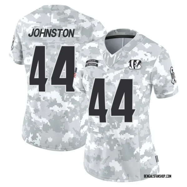 Women's Clay Johnston Cincinnati Bengals Limited Arctic Camo 2024 Salute to Service Jersey