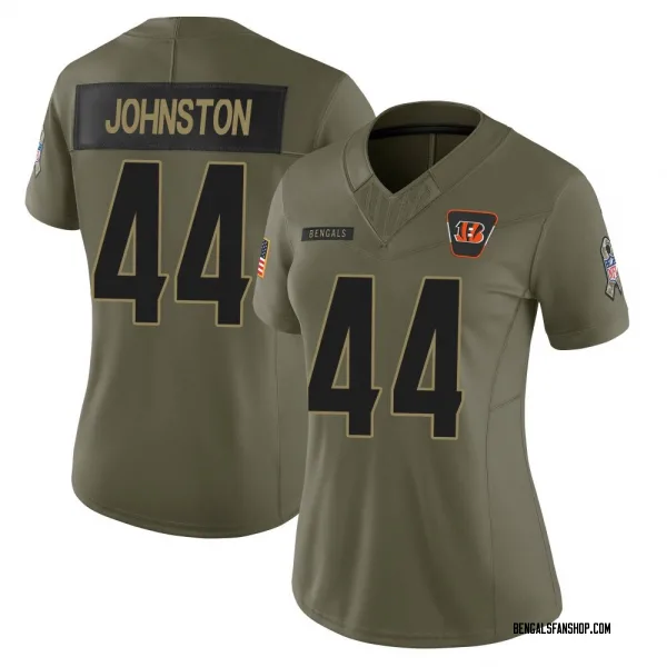 Women's Clay Johnston Cincinnati Bengals Limited Olive 2025 Salute to Service Jersey