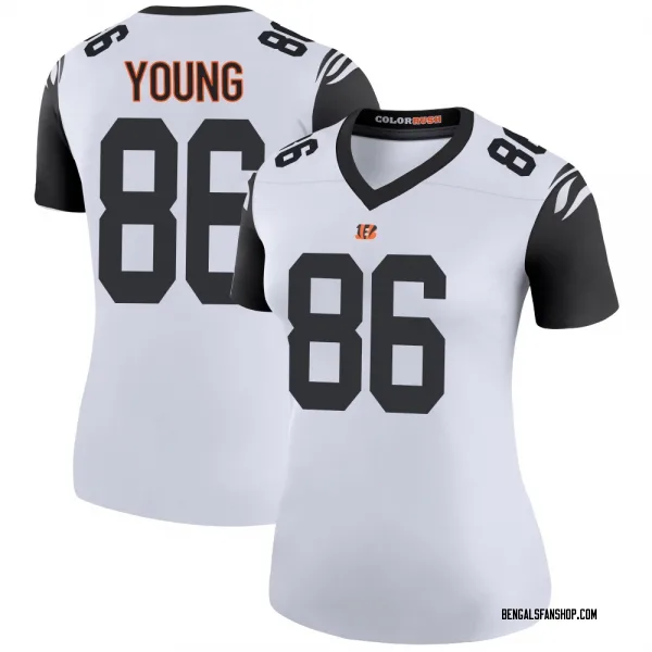 Women's Colbie Young Cincinnati Bengals Legend White Color Rush Jersey