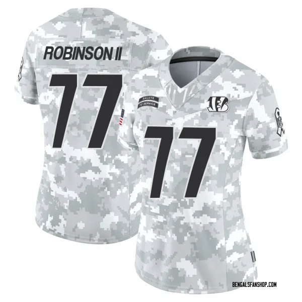 Women's Corey Robinson II Cincinnati Bengals Limited Arctic Camo 2024 Salute to Service Jersey