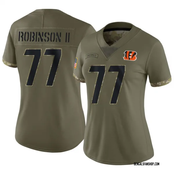Women's Corey Robinson II Cincinnati Bengals Limited Olive 2022 Salute To Service Jersey