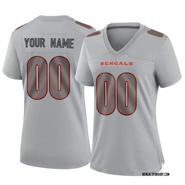 Women's Custom Cincinnati Bengals Game Gray Atmosphere Fashion Jersey