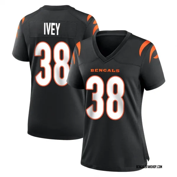 Women's DJ Ivey Cincinnati Bengals Game Black Team Color Jersey