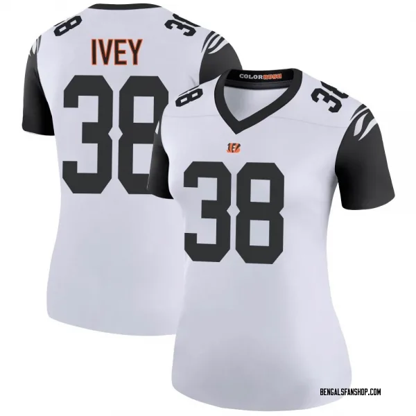 Women's DJ Ivey Cincinnati Bengals Legend White Color Rush Jersey
