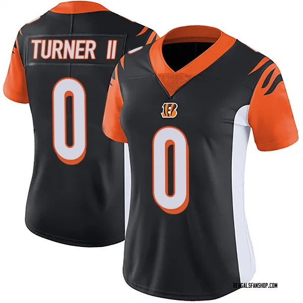 Women's DJ Turner II Cincinnati Bengals Limited Black Team Color Vapor Untouchable Jersey