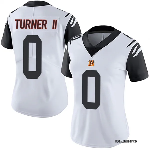 Women's DJ Turner II Cincinnati Bengals Limited White Color Rush Vapor Untouchable Jersey