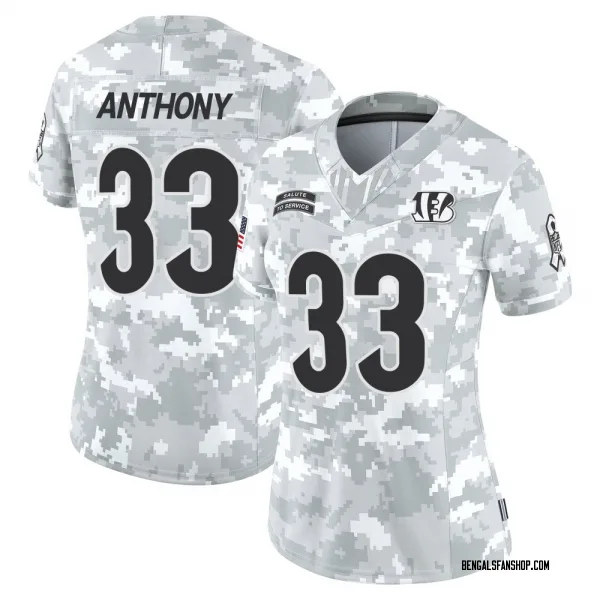 Women's Daijahn Anthony Cincinnati Bengals Limited Arctic Camo 2024 Salute to Service Jersey