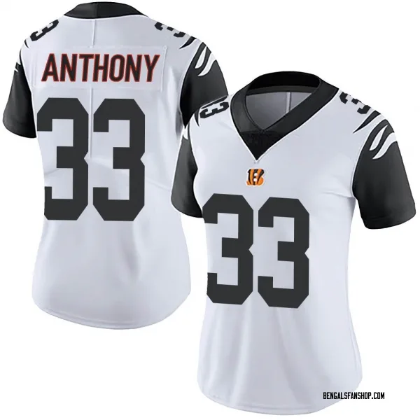 Women's Daijahn Anthony Cincinnati Bengals Limited White Color Rush Vapor Untouchable Jersey