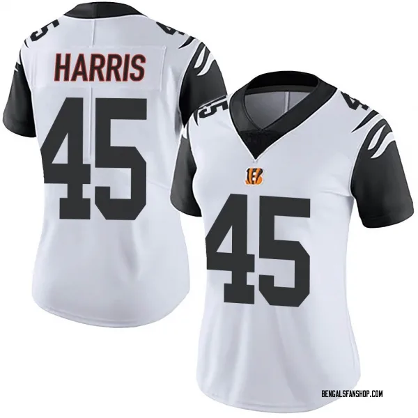 Women's Darien Harris Cincinnati Bengals Limited White Color Rush Vapor Untouchable Jersey