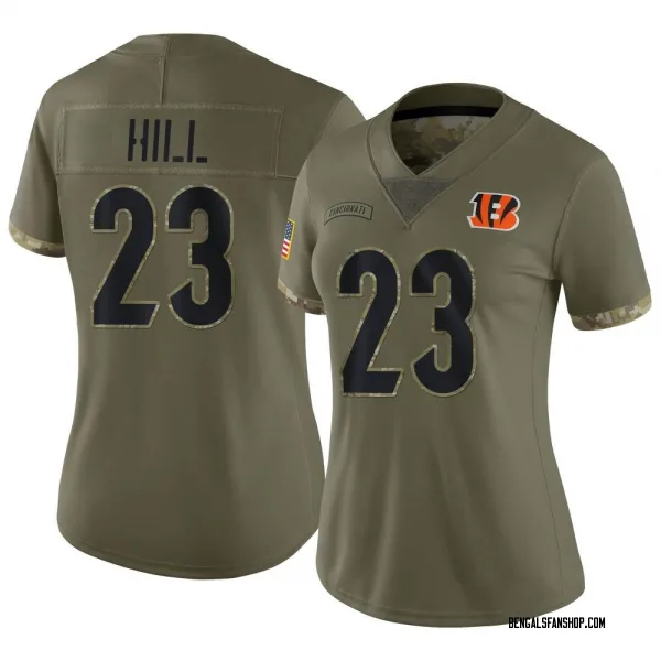 Women's Dax Hill Cincinnati Bengals Limited Olive 2022 Salute To Service Jersey