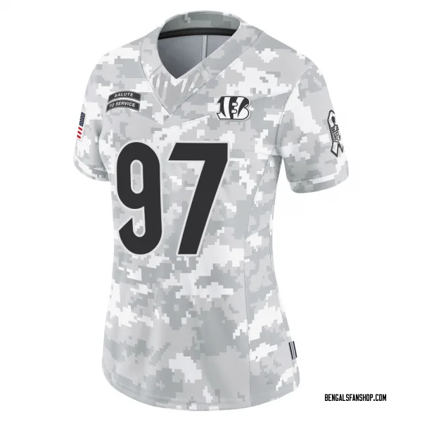 Women's Dexter Lawrence II Cincinnati Bengals Limited Arctic Camo 2024 Salute to Service Jersey
