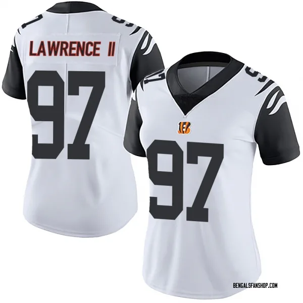 Women's Dexter Lawrence II Cincinnati Bengals Limited White Color Rush Vapor Untouchable Jersey