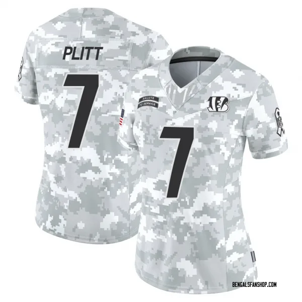 Women's Drew Plitt Cincinnati Bengals Limited Arctic Camo 2024 Salute to Service Jersey