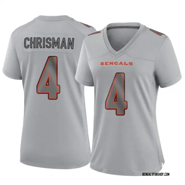Women's Drue Chrisman Cincinnati Bengals Game Gray Atmosphere Fashion Jersey