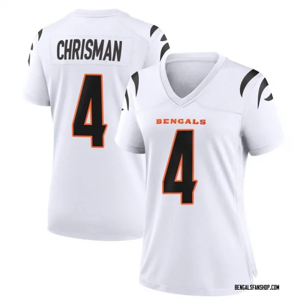 Women's Drue Chrisman Cincinnati Bengals Game White Jersey