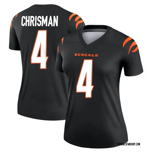 Women's Drue Chrisman Cincinnati Bengals Legend Black Jersey