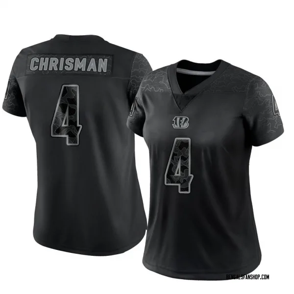 Women's Drue Chrisman Cincinnati Bengals Limited Black Reflective Jersey