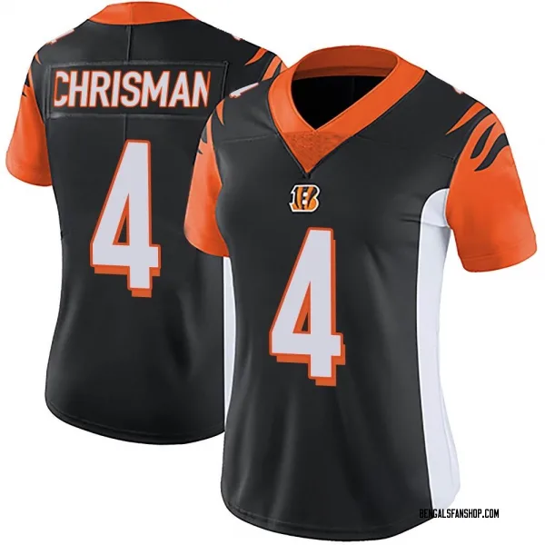Women's Drue Chrisman Cincinnati Bengals Limited Black Team Color Vapor Untouchable Jersey